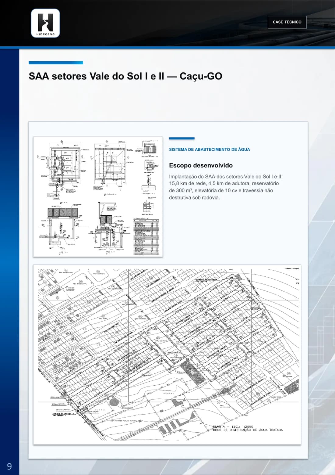 Prancha técnica do projeto SAA setores Vale do Sol I e II - Caçu-GO