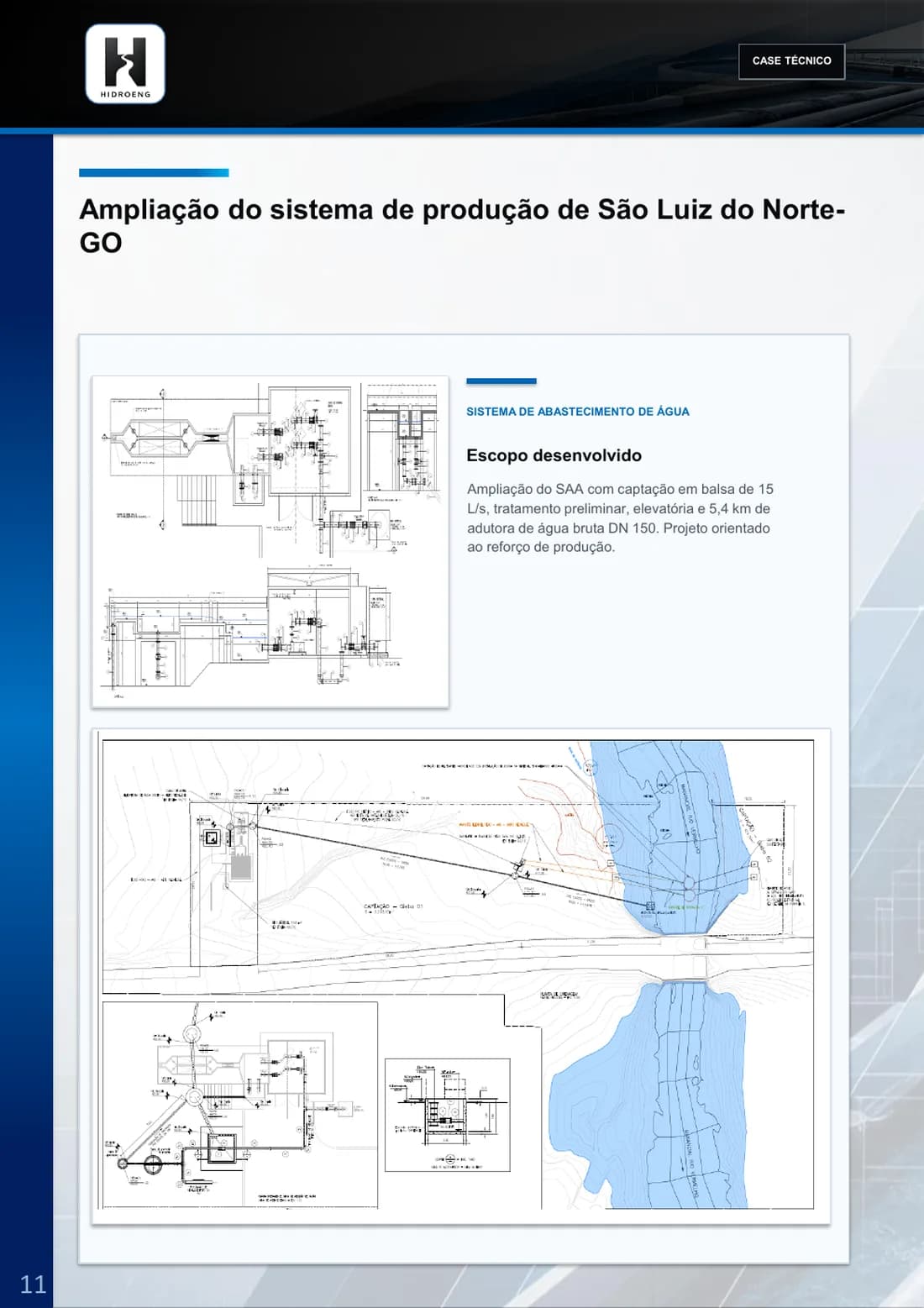 Prancha técnica do projeto Ampliação do sistema de produção de São Luiz do Norte-GO