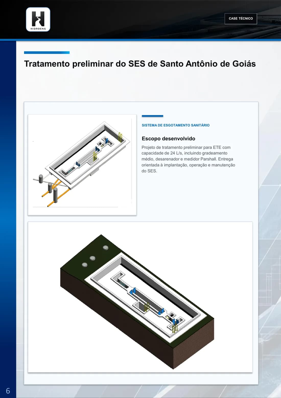 Prancha técnica do projeto Tratamento preliminar do SES de Santo Antônio de Goiás